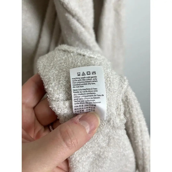 Barefoot Dreams CozyChic Lite Knit Beige Cardigan XS/S Style #452 Women’s - Picture 6 of 7